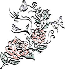 Clip Art - Transparent Rose Tattoo Png