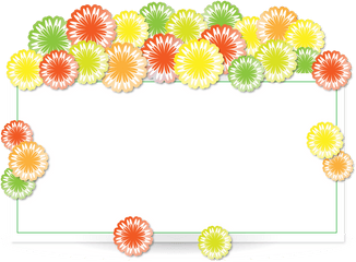 Painted Holiday Frame With Colorful Flowers Free Image - Border Designs In Rectangle Shape Png