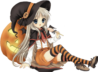 Gif Transparent AnimÃ© - Halloween Anime Girl Png