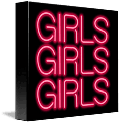 Girls Neon Sign By Ricky Barnard - Electronic Signage Png