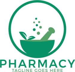 Pharmacy Medical Logo Natural Mortar And Pestle Logotype - Emblem Png