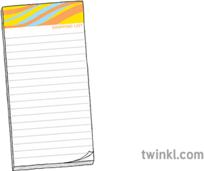 Shopping List Notepad Illustration - Twinkl Document Png