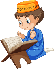 Reading Vector Al Quran Transparent - Muslim Cartoon Png