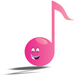 Cartoon Music Note Clipart - Simbol Musik Warna Pink Png