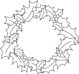 Black And White Christmas Wreath Template - Christmas Wreath Clip Art Png