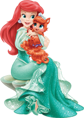 Disney Princess Ariel With Cute Kit - Ariel Baby Disney Princess Png