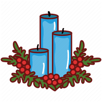 Blue Candle Christmas HD Image Free - Free PNG