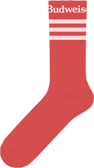 Budweiser Logo Stripe Crew Sock - For Teen Png