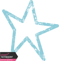 Lil Monster Blue Star Stamp Outline Graphic By Sheila Reid - Graphic Design Png