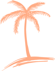 Peach Palm Tree Logo - Simple Palm Tree Drawing Png