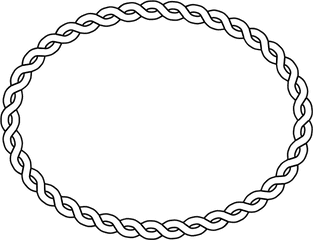 Oval Black And White Clipart - Circle Rope Border Png