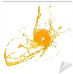 Orange Slice In Juice Splash Isolated - We Live To Change Png