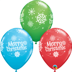 11 Round Special Assorted Merry Christmas Snowflakes 53427 - Pack Of 50 Qualatex Australia Merry Christmas Balloons Png