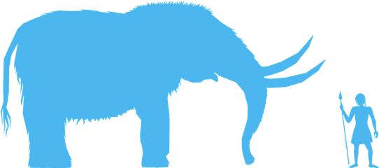 Mastodon And Human Silhouette - Free Vector Silhouettes Mastodon Clipart Png