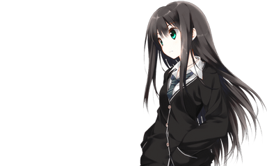 Anime Girl With Brown Hair Png 3 Image - Anime Girl Black Png