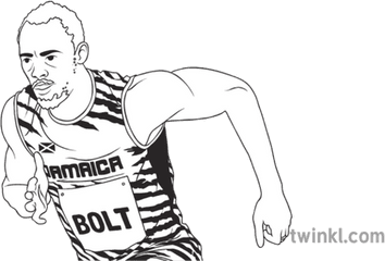 Usain Bolt Black And White 2 - Sketch Drawing Usain Bolt Png