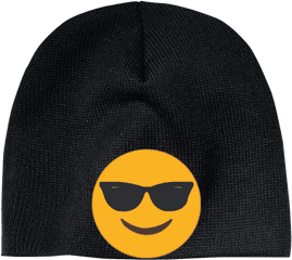 Download Sunglasses Emoji Cp91 100 Acrylic Beanie - Emoji Beanie Png