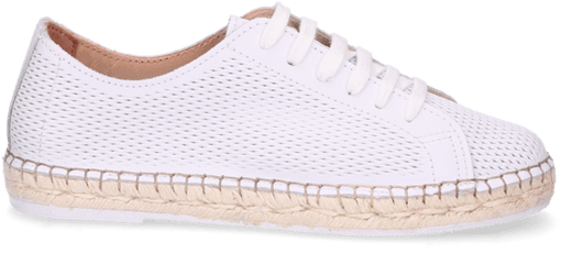 Lace - Up Espadrile Cutted Smooth Leather Off White Plimsoll Png