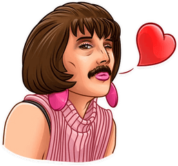 Freddie Mercuryu201d Stickers Set For Telegram - Freddie Mercury Figurinha Png