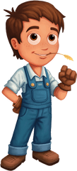 Cartoon Farmer Transparent Background Png Arts - Farmville Png