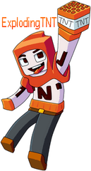 Download Awesome Exploding Tnt Fanart - Tnt Explode Minecraft Background Png