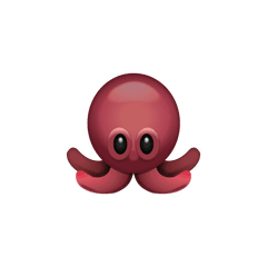Octopus Emoji Red - Iphone Octopus Emoji Png