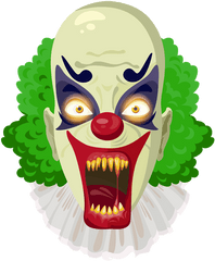 Scary Clown Green Png Clipart Image Clowns Creepy - Cartoon Clown Face Scary