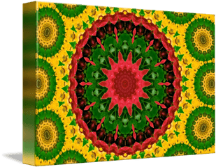 Green Yellow Kaleidoscope Mandala - Decorative Png