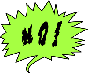 No Nope Negative - Colored Comic Speech Bubble Png