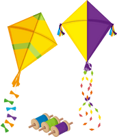 Makar Sankranti Line Kite Triangle For Flying Lights - Free PNG