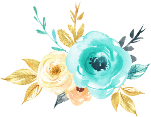 Teal Silver Watercolor Flower - 10 Free Hq Online Puzzle Watercolor Turquoise Flowers Png