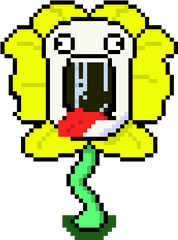 Flowery Screaming - Flowey Colored Sprite Png