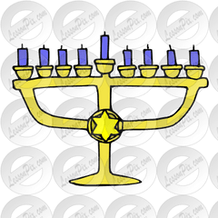 Menorah Picture For Classroom Therapy Use - Great Menorah Clip Art Png