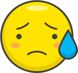 Sad But Relieved Face Emoji Clipart - Sad Face Happy Face Png