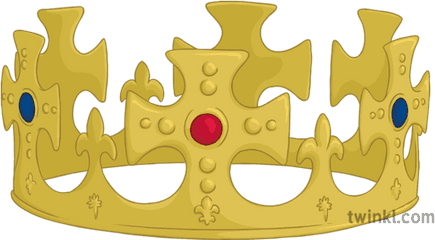 Kings Crown Royalty Monarchy Gold English Ks3 Illustration - Clip Art Png