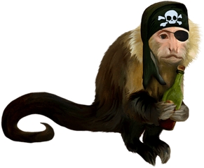 Monkey Squat Png Official Psds - Pirates Monkey