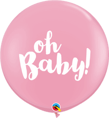 Jumbo Pink Oh Baby Balloon - Oh Baby Qualatex Png