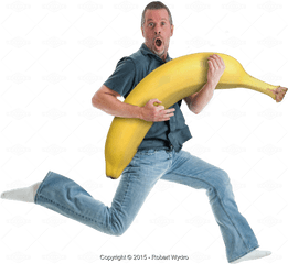 Transparent Png Adult Male Jumping With Banana - Stock Banana Stock