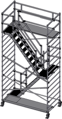 Tower With Staircase 4m Stairs Building Scaffolding - Scaffolding With Stairs Png