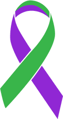 Cancer Ribbon Colors - Purple And Green Cancer Ribbon Png