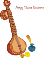 Vasant Panchami String Instrument Musical For Happy Ball Drop - Free PNG