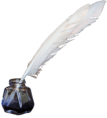 Ink Bottle And Feather Png Transparent - Feather Pen And Ink No Background