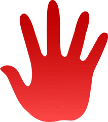 Free Handprints Png Download Clip Art - Red Hand Clipart