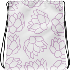 Pink Pastel Flowers Drawstring Bag - Messenger Bag Png