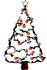 Christmas Tree Black And White Clipart - Christmas Tree Clip Art Png