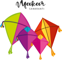 Makar Sankranti Line Triangle Sport Kite For Happy Wishes - Free PNG