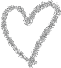 Silver Glitter Heart Web Flair Graphic - Transparent Silver Glitter Heart Png