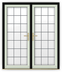 Black And White French Doors - Shji Png