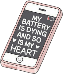 Download Cell Battery Overlay Tumblr Pink Cellphone - Iphone Png