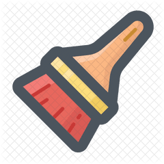 Paintbrush Icon Of Colored Outline - Illustration Png